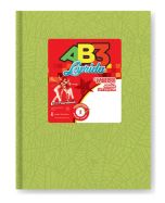 Cuaderno Laprida Tapa Dura N°3 AB3 de 50 Hojas Araña Verde Manzana Rayado 