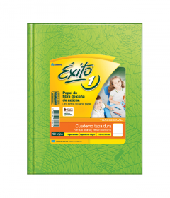 Cuaderno Escolar Éxito Araña Tapa Dura Nº3 por 48 Hojas Verde Manzana Rayado