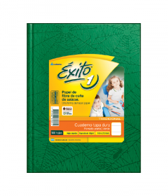 Cuaderno Éxito Tapa Dura Ecológico Forrado Araña x 100 Hojas Rayado Verde