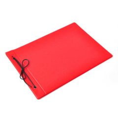 Carpeta Escolar con Cordón PVC Oficio Roja Apaisada