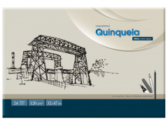 Block Para Dibujo Quinquela 32x47 Tapa Semi Rígida por 24 Hojas Blanco  