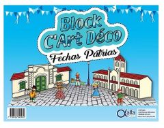 Block Para Dibujo Cart Deco Fechas Patrias por 20 Hojas