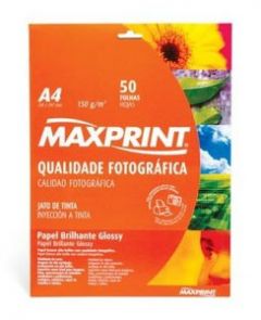 Papel Especial Fotográfico Profesional Glossy Maxprint  150gr por 20 Hojas