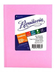 Cuaderno Rivadavia Araña Tapa Dura 48 Hojas 19x23 Cuadriculado Rosa