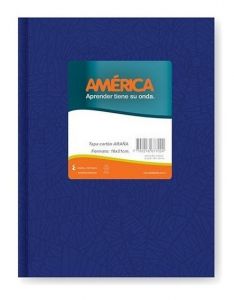 Cuaderno Tapa dura AMERICA 80HS Rayado Forro Araña  Azul