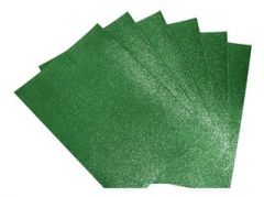 Goma Eva Adhesiva A4 con Glitter Verde por 5 Unidades