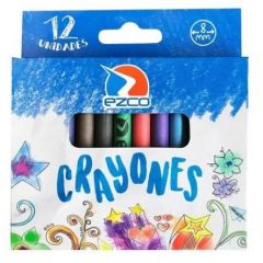 Caja De Crayones Ezco por 12 Unidades. 8 mm