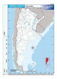 Mapa Rivadavia N°3 Político Argentina Blíster x5 Unidades