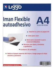 Imán Flexible Liggo A4 Autoadhesivo x 10 Unidades