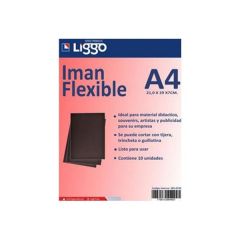 Imán Flexible Liggo A4 Paquete x 10 Unidades