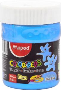 Tempera Maped Color Peps Pote x 250grs. Azul Flúo