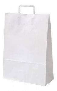Bolsa de Papel Con Manija Acuario Blanca Para 2 Botellas 22x10x42cm