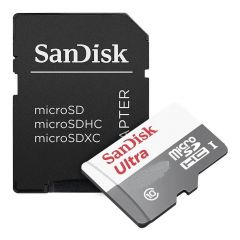 Memoria Micro SD Sandisk 16GB Clase 10 con Adaptador
