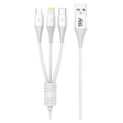 Cable USB 3 en 1 TRV Micro USB + Tipo C + Lighthing