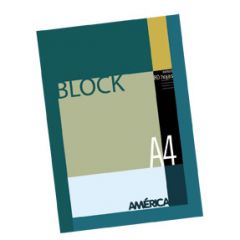 Block América T/Carta A4 x 80 Hojas Cuadriculado. 21x29,7cm