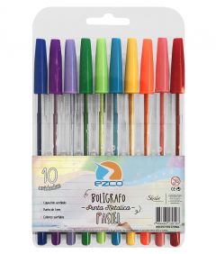 Bolígrafo Ezco 1mm Color Pastel por 10 unidades