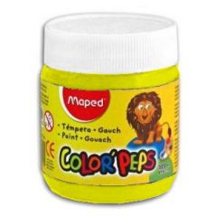 Tempera Maped Color Peps Pote x 250grs. Amarillo Flúo