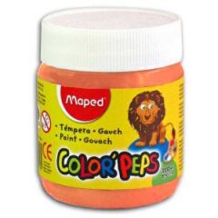 Tempera Maped Color Peps Pote x 250grs. Naranja Flúo