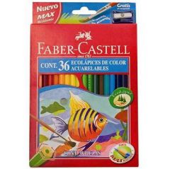 Lápiz Color Faber Castell Ecolápices Acuarelables x36 Unidades mas Sacapuntas