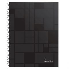 Cuaderno Con Espiral  21x29,7 Ledsma Executive 84hs Cuadriculado Negro.