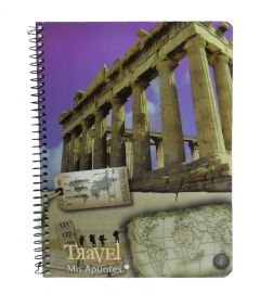Cuaderno Mis Apuntes Travel 16x21 con Espiral por 80 Hojas Rayado