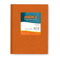 Cuaderno América Tapa Dura Forrado x 42 Hojas Rayado Amplio Naranja