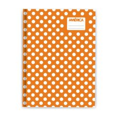 Cuaderno América Tapa Dura Lunares x 42 Hojas Rayado Naranja