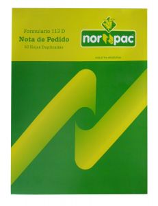 Talonario Norpac 113-D Nota de Pedido Numerada Duplicado