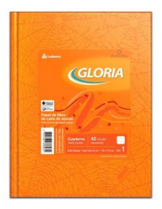 Cuaderno Araña Gloria Tapa Dura 42 Hojas Rayado Naranja