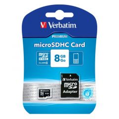 Memoria Micro SD Verbatim 8GB Clase 10 con Adaptador