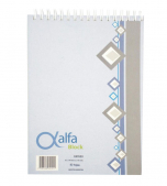 Block con Espiral Alfa Oficio Tapa de Cartón por 80 Hojas Cuadriculado. 21x33,5cm