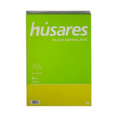 Block Espiralado Husares A4 80 Hojas Lisas