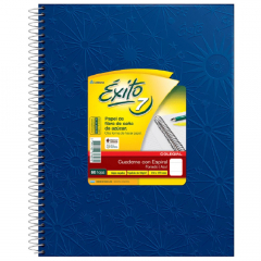 Cuaderno Exito con Espiral Nº7 Colegial Forrado por 60 Hojas Rayadas Azul