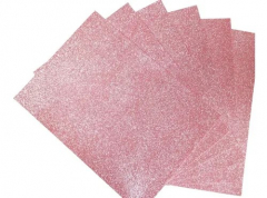 Goma Eva Adhesiva A4 con Glitter Rosa por 5 Unidades