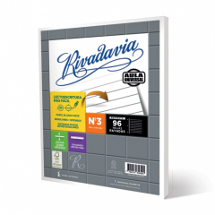 Repuesto Escolar Rivadavia N°3 96 Hojas Rayado Blanco Mate Aula Universal