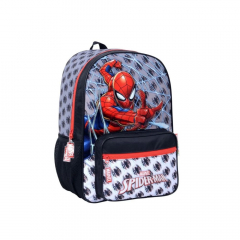 Mochila Wabro Spiderman Arañas Espalda 12" Negro