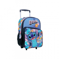 Mochila Wabro Stitch Hawai Carro 16" Negro