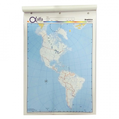 Mapa Laminado América del Norte Mudo Doble Faz Físico Político