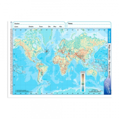 Mapa Laminado América del Norte Mudo Doble Faz Físico Político
