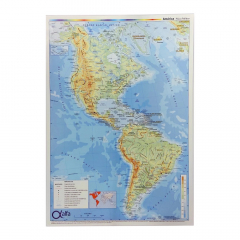 Mapa Laminado América del Norte Mudo Doble Faz Físico Político