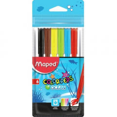 Marcadores Maped Ocean en Estuche x6 Unidades