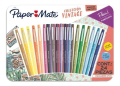 Marcador Paper Mate Flair Vintage x24 Unidades