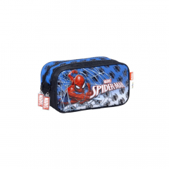 Cartuchera Wabro Spiderman Arañas Doble Azul