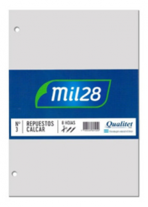 Repuesto para Calcar Mil28 N°3 x8 Hojas