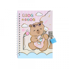 Diario Panda Capybara con Candado 13x18 cm