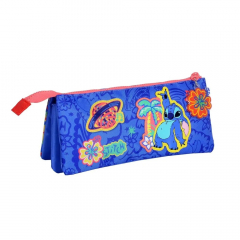 Cartuchera Wabro Stitch Disco Triple Azul