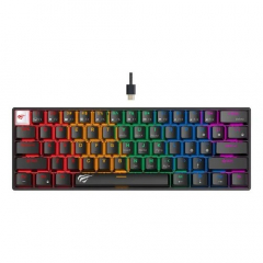 Teclado Gamer Havit Kb903ln Rainbow 60% Usb-c Switch Red Negro Ingles