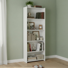 Biblioteca Alta 76x36x200 5 Estantes Sin Puerta Blanco 