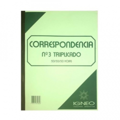 Libreta Correspondencia Igneo Triplicado N°3