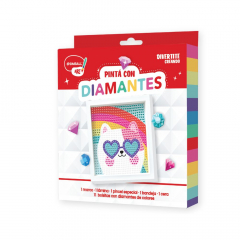 Set De Arte Simball Pintá Con Diamantes - Gato